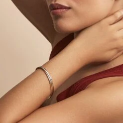 Bracelet Jonc Catalin 2 Fils Flexibles Or Bicolore -Fanny Boutique B3BF2W0372 model0