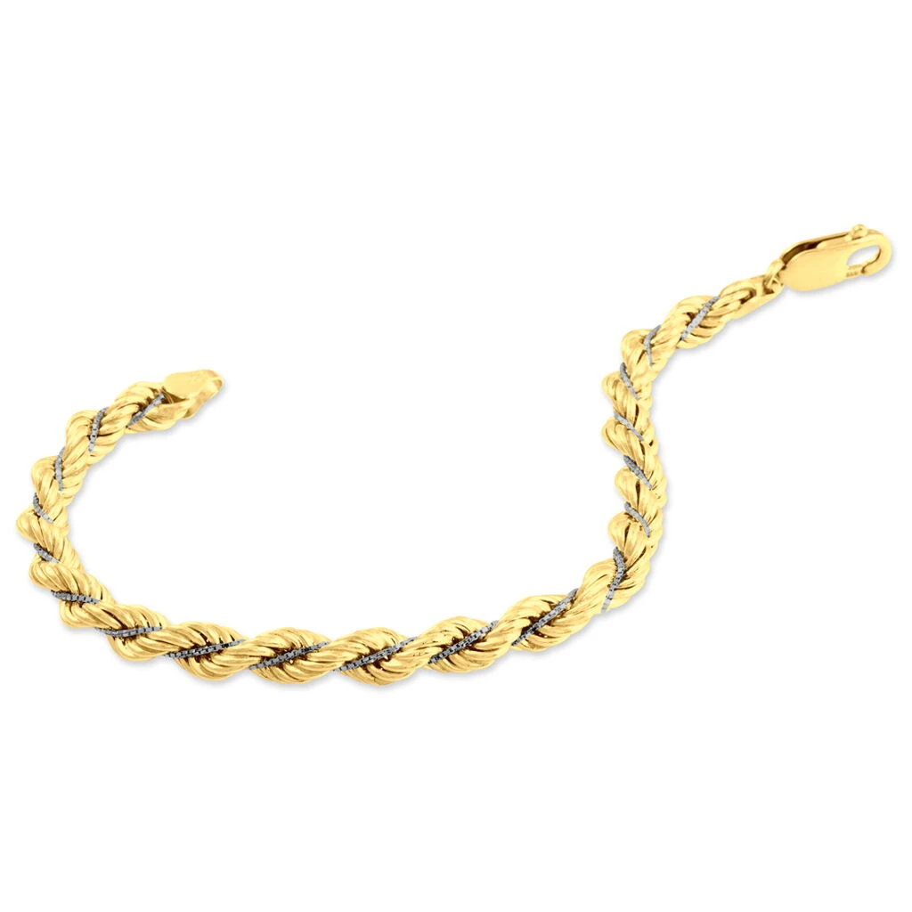 Bracelet Jerry Maille Corde Et Venitienne Or Bicolore 4 Bracelet Jerry Maille Corde Et Venitienne Or Bicolore – Image 2