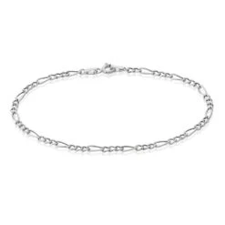 Bracelet Cameo Maille Alternee 1/3 Or Blanc