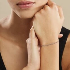 Bracelet Cameo Maille Alternee 1/3 Or Blanc -Fanny Boutique B3BFBW0280 model0