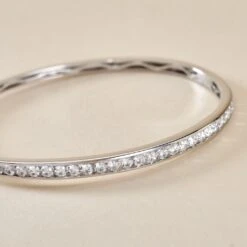 Bracelet Jonc Alane Or Blanc Oxyde De Zirconium -Fanny Boutique B3BFBZW179 view2