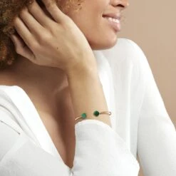 Bracelet Jonc Heida Or Jaune Malachite 8 Bracelet Jonc Heida Or Jaune Malachite -Fanny Boutique B3BFJAV025 model0