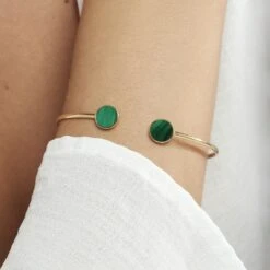 Bracelet Jonc Heida Or Jaune Malachite 9 Bracelet Jonc Heida Or Jaune Malachite -Fanny Boutique B3BFJAV025 model1