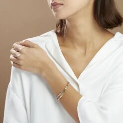 Bracelet Jonc Catalin 3 Fils Entrelaces Or Tricolore -Fanny Boutique B3BFJW008M model0