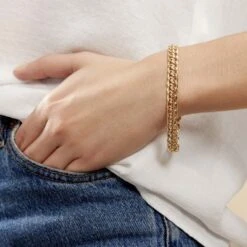Bracelet Joline Maille Russe Or Jaune 9 Bracelet Joline Maille Russe Or Jaune -Fanny Boutique B3BFJW0577 model1