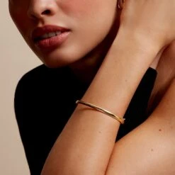 Bracelet Jonc Cynthia Fil Plat Lisse Or Jaune -Fanny Boutique B3BFJW0692 model0