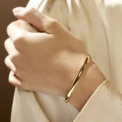 Bracelet Jonc Cynthia Fil Plat Lisse Or Jaune -Fanny Boutique B3BFJW0692 model1