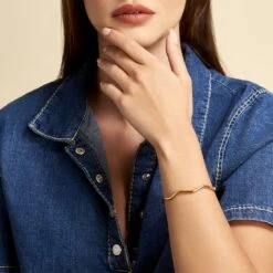 Bracelet Jonc Jennie Ondule Or Jaune -Fanny Boutique B3BFJW0780 model0