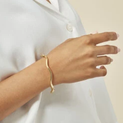Bracelet Jonc Jennie Ondule Or Jaune -Fanny Boutique B3BFJW0780 model1