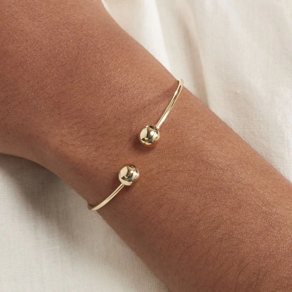 Bracelet Jonc Davina Boules Or Jaune 6 Bracelet Jonc Davina Boules Or Jaune – Image 4