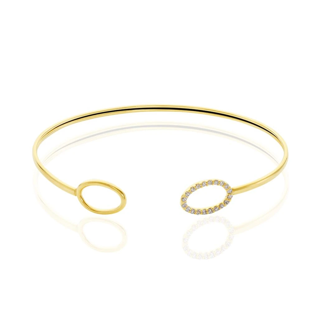 Bracelet Jonc Seth Or Jaune Oxyde De Zirconium 3 Bracelet Jonc Seth Or Jaune Oxyde De Zirconium