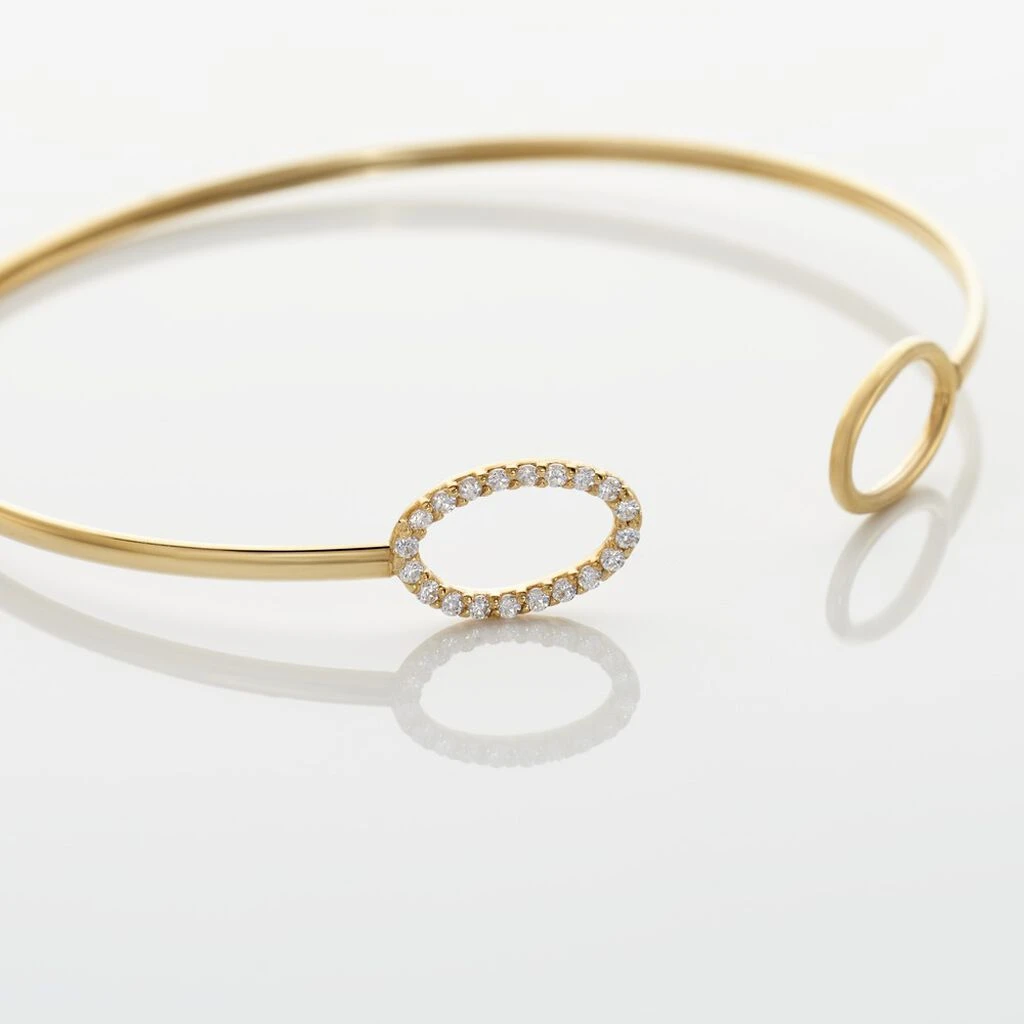 Bracelet Jonc Seth Or Jaune Oxyde De Zirconium 5 Bracelet Jonc Seth Or Jaune Oxyde De Zirconium – Image 3