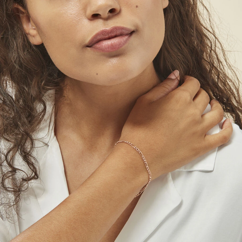 Bracelet Cameo Maille Alternee 1/3 Or Rose 6 Bracelet Cameo Maille Alternee 1/3 Or Rose – Image 4