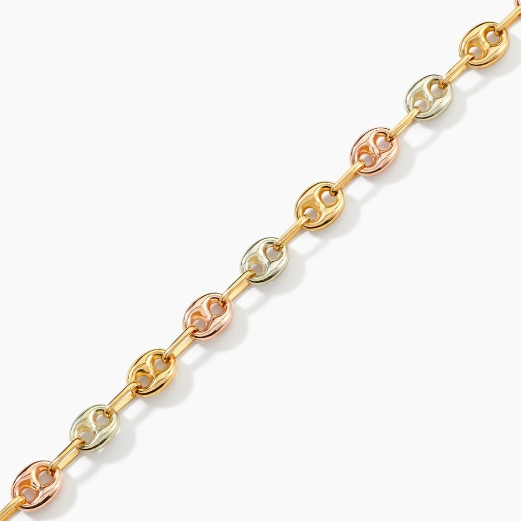 Bracelet Dami Maille Grain De Café Or Tricolore 4 Bracelet Dami Maille Grain De Café Or Tricolore – Image 2