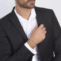 Bracelet Cameo Maille Alternee 1/3 Or Jaune -Fanny Boutique B3BHJW0122 model0