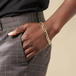 Bracelet Iris Maille Gourmette Or Jaune -Fanny Boutique B3BHJW0128 model2
