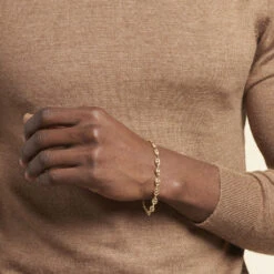 Bracelet Maille Dami Maille Grain De Cafe Or Jaune -Fanny Boutique B3BHJW0136 model2