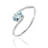 Bague Loriane Or Blanc Aigue Marine Et Diamant