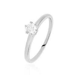 Bague Solitaire Natalia Or Blanc Diamant