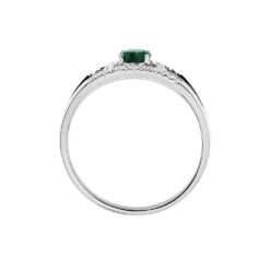 Bague Or Blanc Emeraude Et Diamant -Fanny Boutique B3DFBEV287 view2