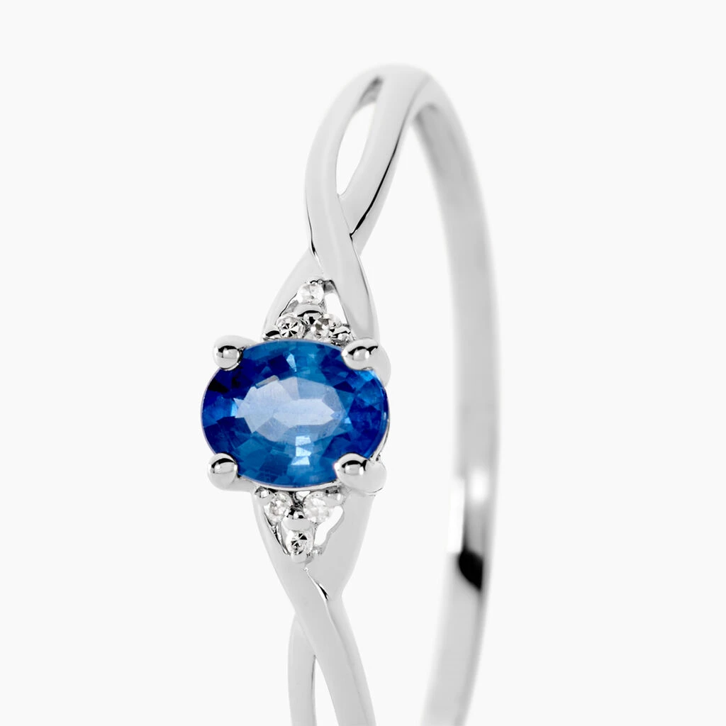 Bague Cassie Or Blanc Saphir Et Diamant 4 Bague Cassie Or Blanc Saphir Et Diamant – Image 2