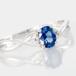 Bague Cassie Or Blanc Saphir Et Diamant 11 Bague Cassie Or Blanc Saphir Et Diamant -Fanny Boutique B3DFBSB467 view3