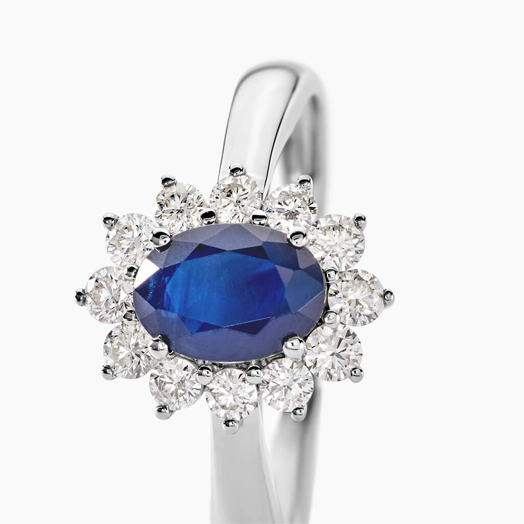 Bague Vladimir Or Blanc Saphir Et Diamant 4 Bague Vladimir Or Blanc Saphir Et Diamant – Image 2