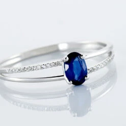 Bague Alyse Or Blanc Saphir Et Diamant -Fanny Boutique B3DFBSB640 view3