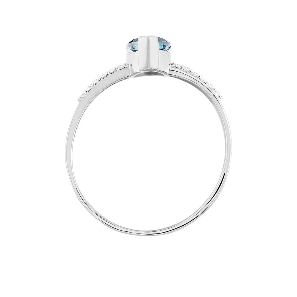 Bague Teresa Or Blanc Topaze Et Diamant 5 Bague Teresa Or Blanc Topaze Et Diamant – Image 3