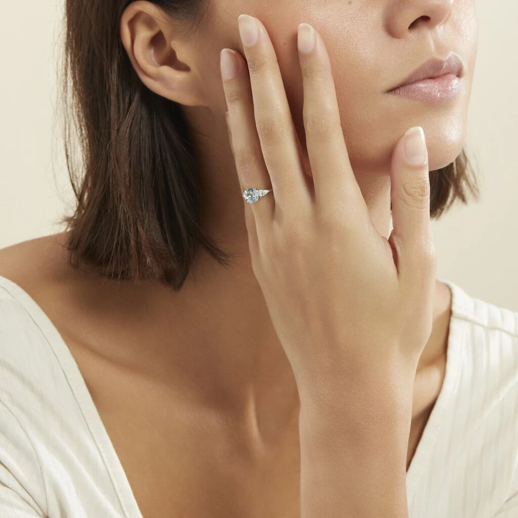 Bague Giana Or Blanc Topaze Et Oxyde De Zirconium 7 Bague Giana Or Blanc Topaze Et Oxyde De Zirconium – Image 5