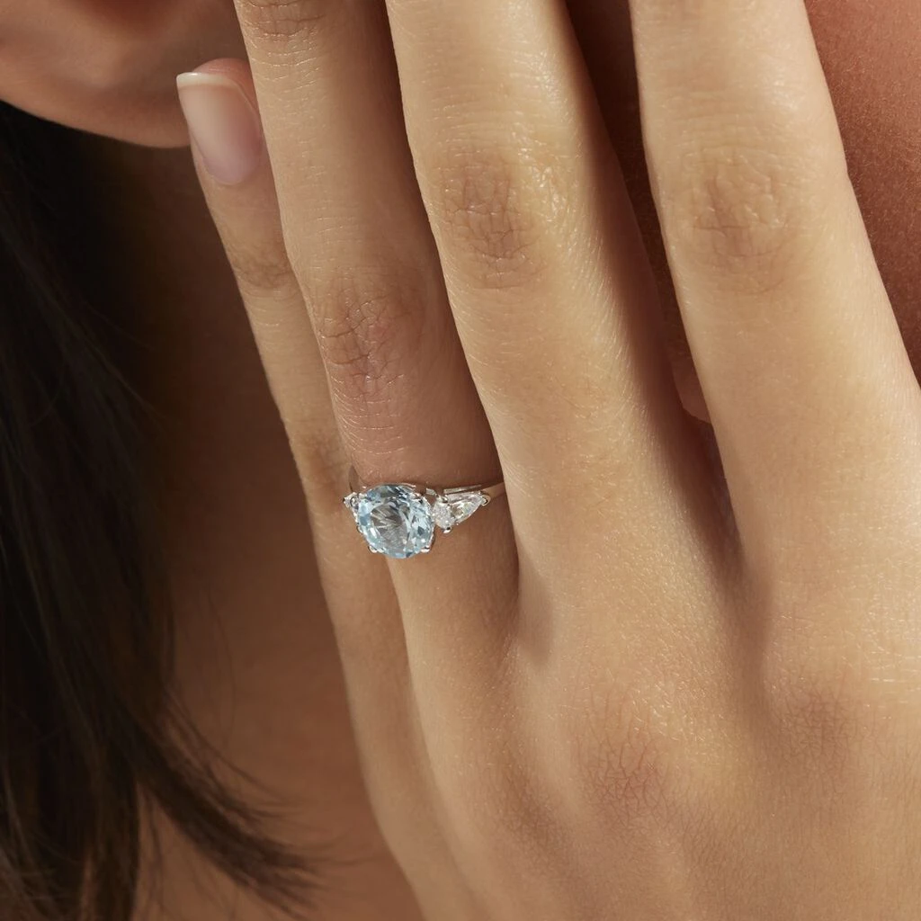 Bague Giana Or Blanc Topaze Et Oxyde De Zirconium 8 Bague Giana Or Blanc Topaze Et Oxyde De Zirconium – Image 6