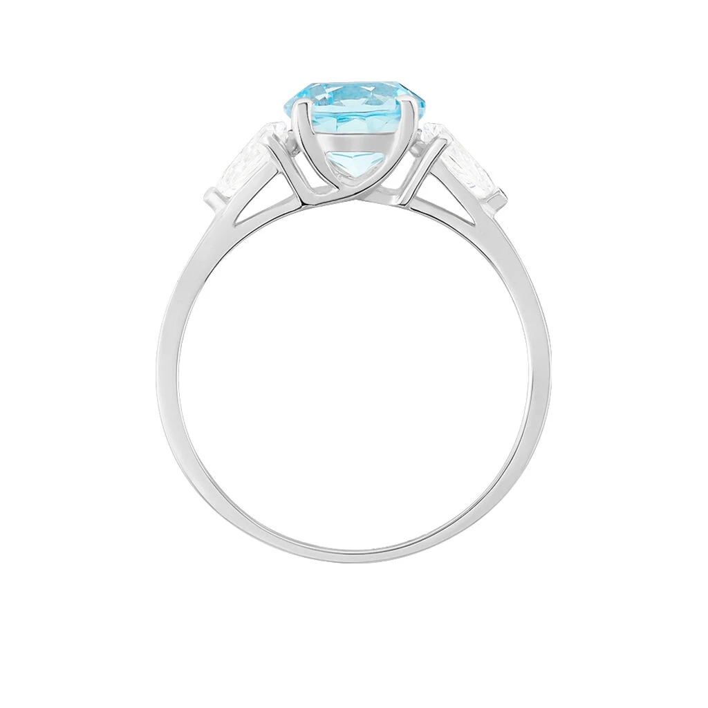 Bague Giana Or Blanc Topaze Et Oxyde De Zirconium 5 Bague Giana Or Blanc Topaze Et Oxyde De Zirconium – Image 3