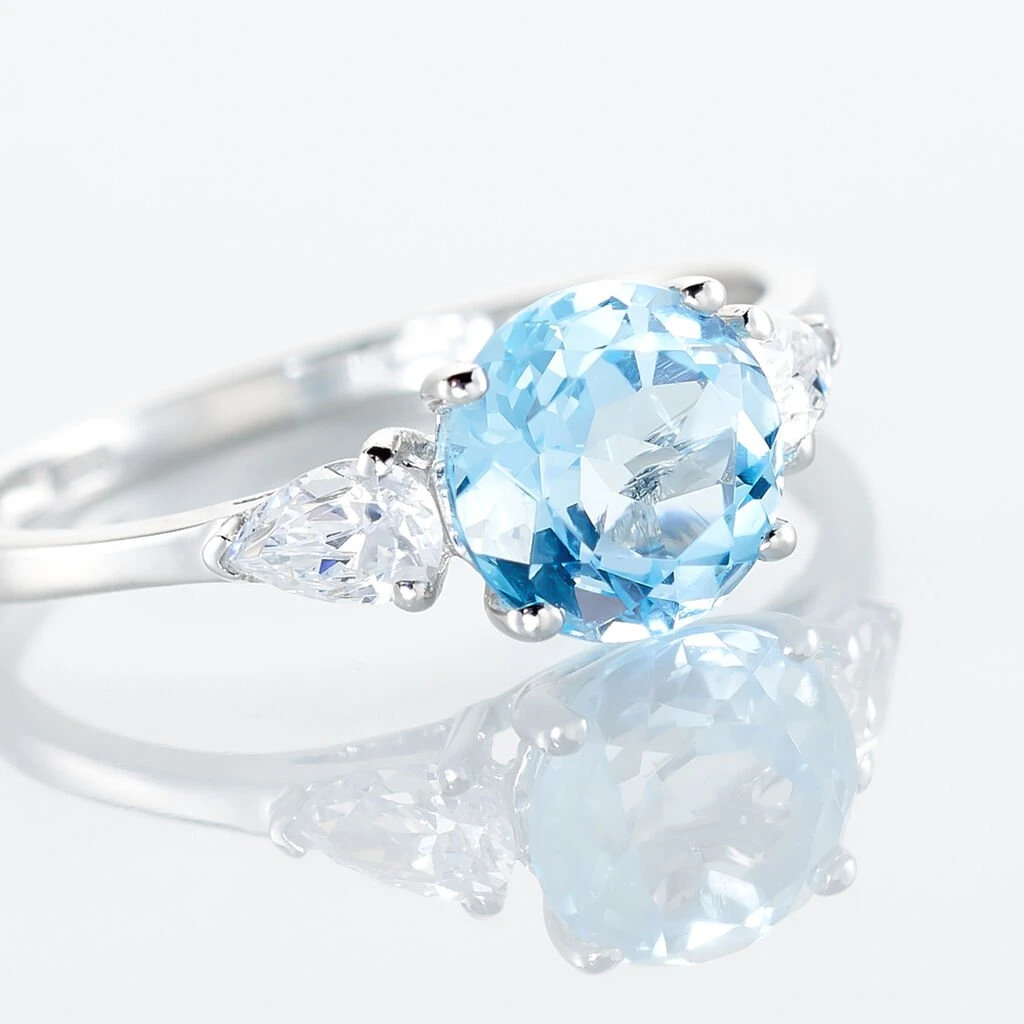 Bague Giana Or Blanc Topaze Et Oxyde De Zirconium 6 Bague Giana Or Blanc Topaze Et Oxyde De Zirconium – Image 4