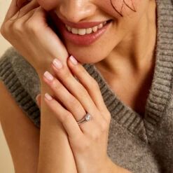 Bague Solitaire Anthyme Or Blanc Oxyde De Zirconium -Fanny Boutique B3DFBZW02E model0