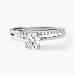 Bague Solitaire Anatoline Or Blanc Oxyde De Zirconium