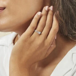 Bague Solitaire Anatoline Or Blanc Oxyde De Zirconium -Fanny Boutique B3DFBZW0A0 model1