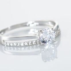 Bague Solitaire Anatoline Or Blanc Oxyde De Zirconium -Fanny Boutique B3DFBZW0A0 view3
