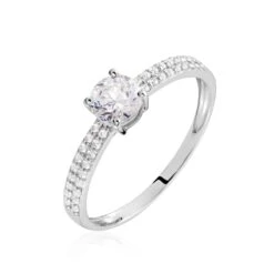 Solitaire Dayna Or Blanc Oxydes De Zirconium