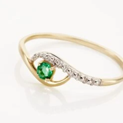 Bague Or Jaune Karmele Emeraude 11 Bague Or Jaune Karmele Emeraude -Fanny Boutique B3DFJEV463 view3