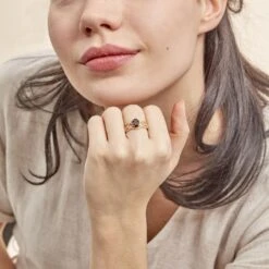 Bague Tina Or Jaune Quartz Et Oxyde De Zirconium -Fanny Boutique B3DFJQM140 model1