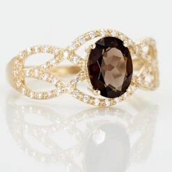 Bague Tina Or Jaune Quartz Et Oxyde De Zirconium -Fanny Boutique B3DFJQM140 view3