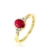 Bague Lea Or Jaune Rubis Et Diamant