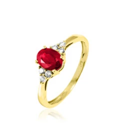 Bague Lea Or Jaune Rubis Et Diamant