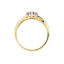 Bague Bertille Or Jaune Amethyste Et Oxyde De Zirconium -Fanny Boutique B3DFJYI344 view2