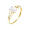 Bague Solitaire Fallon Or Jaune Oxyde De Zirconium