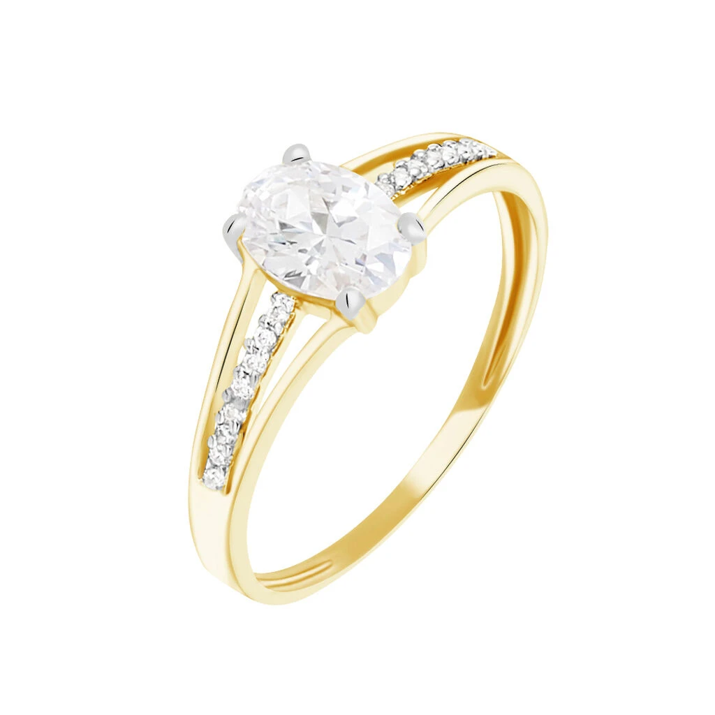 Bague Solitaire Fallon Or Jaune Oxyde De Zirconium 3 Bague Solitaire Fallon Or Jaune Oxyde De Zirconium