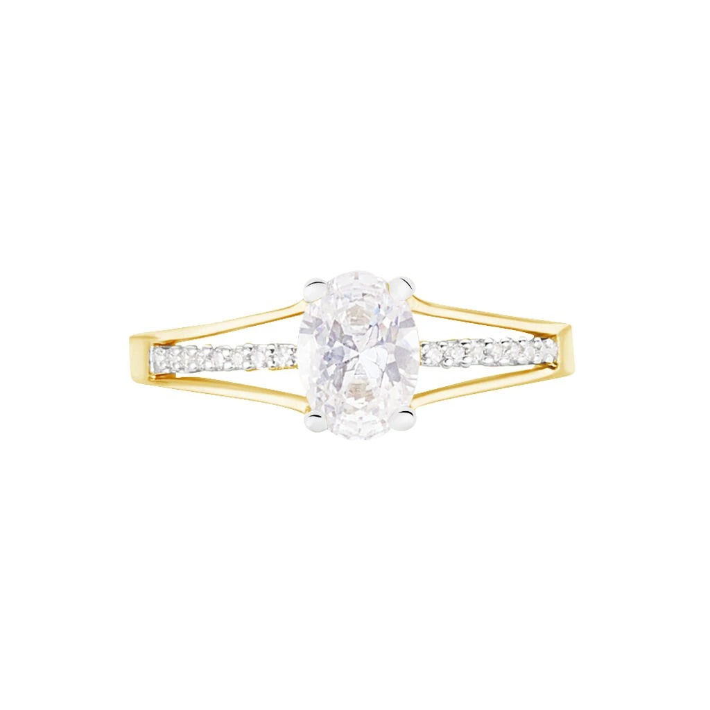 Bague Solitaire Fallon Or Jaune Oxyde De Zirconium 4 Bague Solitaire Fallon Or Jaune Oxyde De Zirconium – Image 2