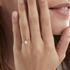 Bague Or Jaune Solitaire Harrietta Oxyde De Zirconium -Fanny Boutique B3DFJZW0RE model1