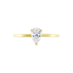 Bague Or Jaune Solitaire Harrietta Oxyde De Zirconium -Fanny Boutique B3DFJZW0RE view1