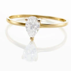 Bague Or Jaune Solitaire Harrietta Oxyde De Zirconium -Fanny Boutique B3DFJZW0RE view3